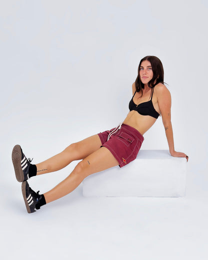 Maroon Classic Boardshorts in the Studio